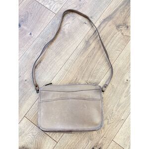 MICHAEL GREEN vtg 90's vintage Leather Tan Shoulder bag top zip purse bag brown